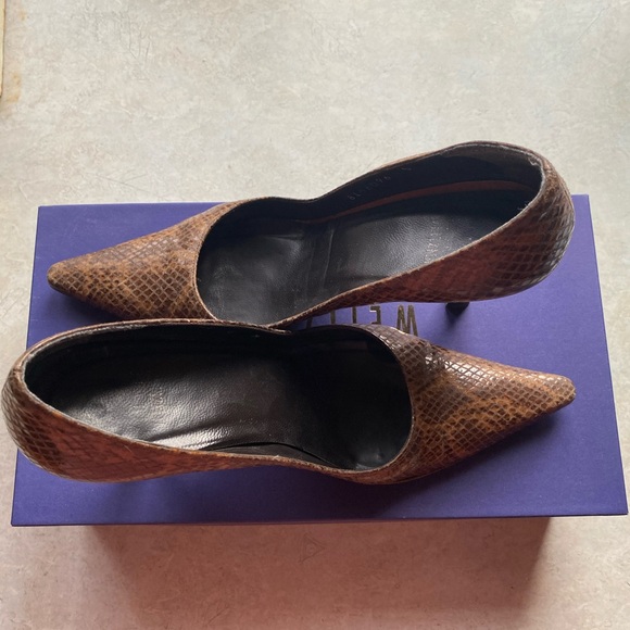 Stuart Weizmann Brown Snakeskin Women's Heels Size 5 - Picture 2 of 5
